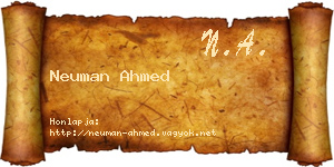 Neuman Ahmed névjegykártya